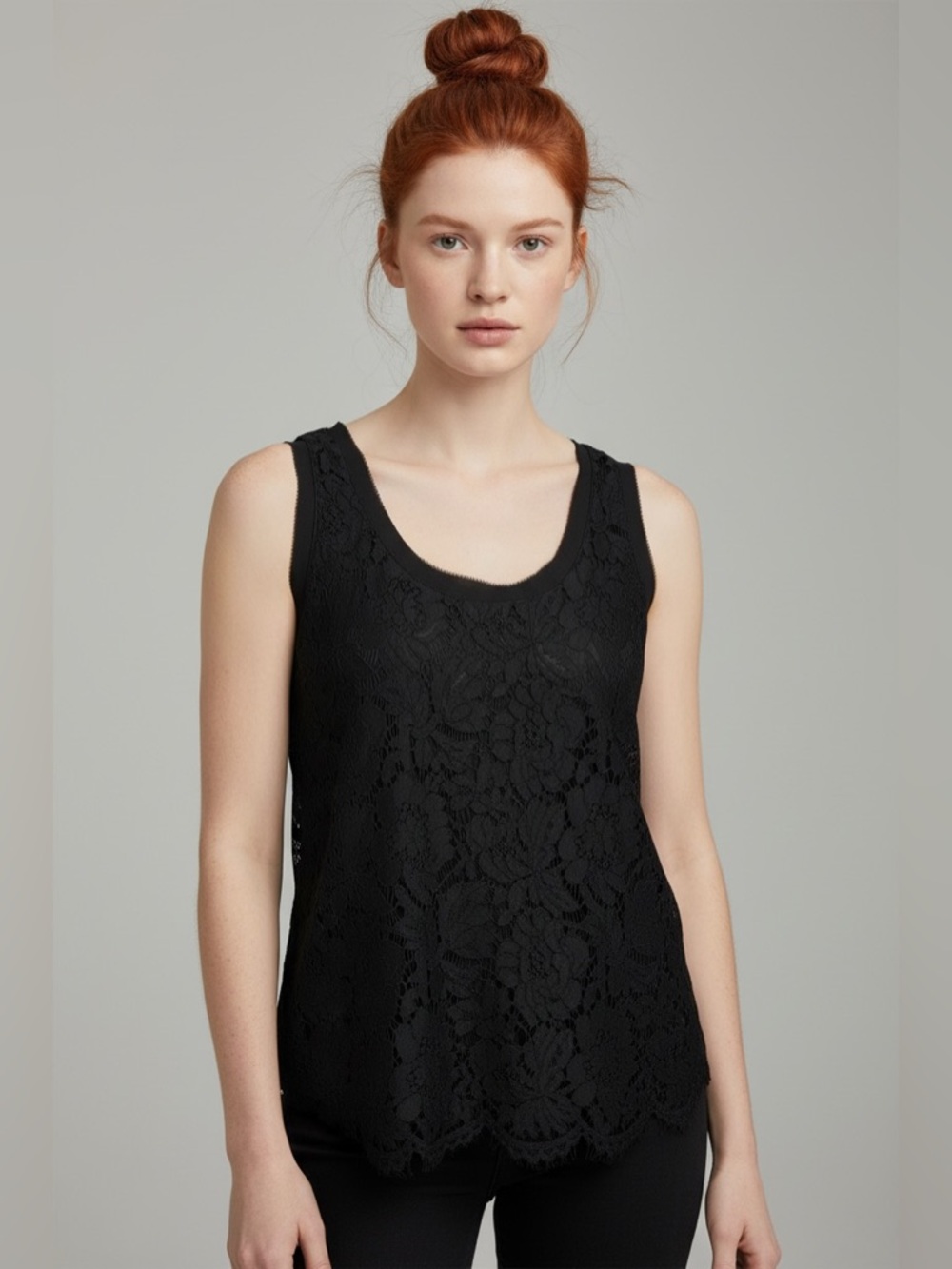 NWT Banana Republic Black Lace Sleeveless Formal Top. Whimsygoth. Size small